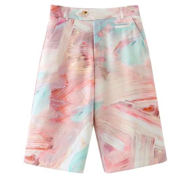 Mixed Print Blazer & midi Short set - Picture 4 of 7